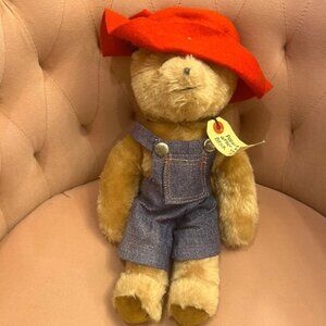 1975 Vintage Paddington Bear 14” Plush Eden Toys With Overalls RARE